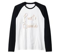 Puerto Escondido México Diseño Vintage Elegante Camiseta Manga Raglan