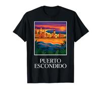 Puerto Escondido Oaxaca México Retro Beach Travel Design Camiseta
