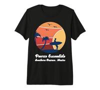 Puerto Escondido Southern Oaxaca México Surfing Vintage Sun Camiseta Premium