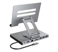 Puerto Gigabit Ethernet 4K 60Hz USB3.0 convertidores de concentradores de panel plano giratorio, estación de acoplamiento tipo C 8/9 en 1