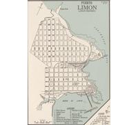 Puerto Limon Costa Rica Map Journal: Vintage Map Notebook