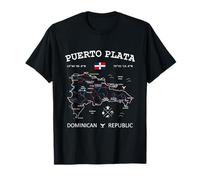 Puerto Plata Bandera República Dominicana Mapa Coordenadas Camiseta