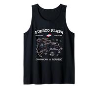 Puerto Plata Bandera República Dominicana Mapa Coordenadas Camiseta sin Mangas