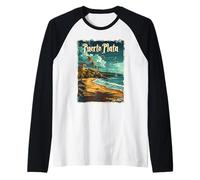 Puerto Plata Tropical Beach Vibes Ilustración Camiseta Manga Raglan