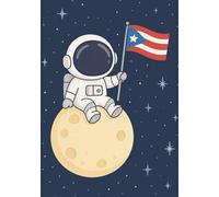 Puerto Rican Astronaut on the Moon: Lined Notebook