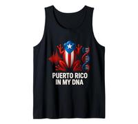 Puerto Rico ADN Coquí Rana con Bandera Colores Helix Heartbeat Camiseta sin Mangas
