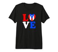 Puerto Rico Amor corazón Boricua Orgullo Mes de la Herencia hispana Camiseta Premium