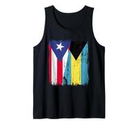 Puerto Rico Bahamas Media Bandera Puerto Rico Bahamian Jersey Camiseta sin Mangas