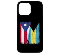 Puerto Rico Bahamas Media Bandera Puerto Rico Bahamian Jersey Carcasa para iPhone 13 Pro Max