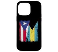Puerto Rico Bahamas Media Bandera Puerto Rico Bahamian Jersey Carcasa para iPhone 14 Pro Max