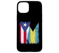 Puerto Rico Bahamas Media Bandera Puerto Rico Bahamian Jersey Carcasa para iPhone 15 Plus