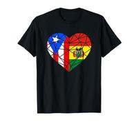 Puerto Rico Bolivia Bandera Boricua Corazón Hermandad PR Camiseta