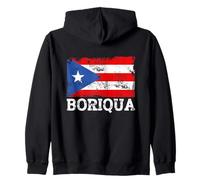 Puerto Rico Boriqua Boricua Bandera Orgullo Estilo Vintage Sudadera con Capucha