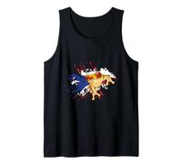 Puerto Rico Coqui Frog Acuarela Splash Bandera Puertorriqueña Camiseta sin Mangas