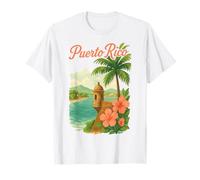 Puerto Rico Costera Fort Tropical Island Gráfico Camiseta