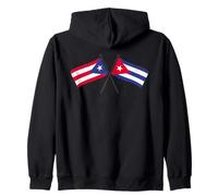 Puerto Rico Cuba Banderas Cruzadas Patrimonio Cubano Puertorriqueño Sudadera con Capucha
