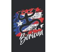Puerto Rico Distressed Rican Roots Coqui Taino Boricua Frog: Lined For Memo Diary Journal, Perfect for School, Office & Home - 6" x 9", 100 Pages