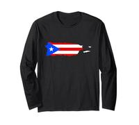 Puerto Rico Flag Map Manga Larga