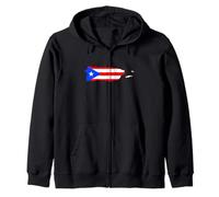 Puerto Rico Flag Map Sudadera con Capucha