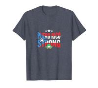 Puerto Rico Fuerte: Orgullo patriótico de la Rana Coqui Camiseta, Hombre, Azul Jaspeado, 5XL