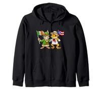 Puerto Rico Irlanda Raíces Bandera Puertorriqueña Irlandés Sudadera con Capucha