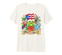 Puerto Rico Kids Coquí Frog Parrot Manatí Bandera Heritage Camiseta Premium