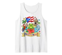 Puerto Rico Kids Coquí Frog Parrot Manatí Bandera Heritage Camiseta sin Mangas