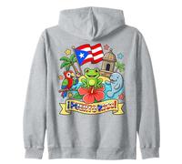 Puerto Rico Kids Coquí Frog Parrot Manatí Bandera Heritage Sudadera con Capucha