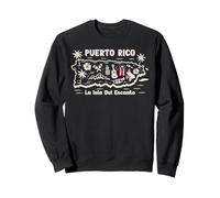 Puerto Rico La Isla del Encanto Bandera de Puerto Rico Retro Sudadera