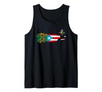Puerto Rico Mapa Bandera Coqui Taino Camiseta sin Mangas