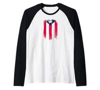 Puerto Rico National Flag Island San Juan Boricua Camiseta Manga Raglan