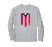 Puerto Rico National Flag Island San Juan Boricua Manga Larga