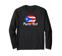 Puerto Rico National Flag Island San Juan Boricua Manga Larga
