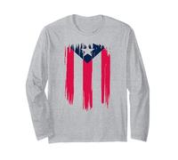 Puerto Rico National Flag Island San Juan Boricua Manga Larga