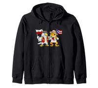 Puerto Rico Polonia Raíces Bandera Puertorriqueña Polaco Sudadera con Capucha
