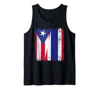Puerto Rico Tailandia Media Bandera Raíces Puertorriqueñas Tailandesas Camiseta sin Mangas