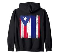 Puerto Rico Tailandia Media Bandera Raíces Puertorriqueñas Tailandesas Sudadera con Capucha