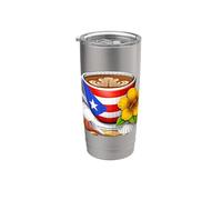 Puerto Rico Taza De Café Bandera Puertorriqueña Boricua Vaso térmico de acero inoxidable de doble pared