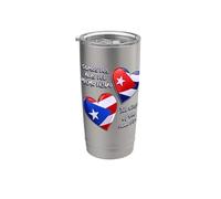 Puerto Rico y Cuba Corazón, Dos Alas del Mismo Pájaro Vaso térmico de acero inoxidable de doble pared