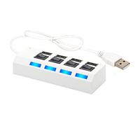 Puerto USB, Divisor Datos USB 2.0 4 Puertos con interruptores alimentación LED Individuales, Extensor One Drag Four para computadora portátil, PC y más, Plug and Delr