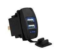 Puerto USB Doble Cargador de Coche Adaptador de Corriente Cargador USB Impermeable 12 24V 3 . 1A Accesorio de Coche(Azul) ,Tecnología en vehículos/GPS y Seguridad