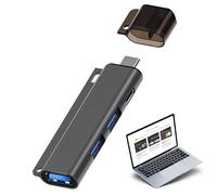 -puerto USB HUB-USB Splitter Extreme, adaptador de 4 puertos tipo-C-HUB | Estación de acoplamiento USB3.0 hecha de aleación de aluminio, expansión del cubo de lengs para el teclado de la tabl