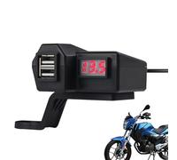 Puerto USB para moto, cargador USB para moto, kit cargador doble USB con voltímetro | 3.1A Carga Rápida Impermeable 2 puertos USB para cargar teléfono/tableta/dispositivo inteligente GPS