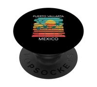 Puerto Vallarta México Retro Mexican Resort Viaje de Vacaciones PopSockets PopGrip Adhesivo