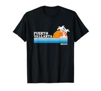 Puerto Vallarta México Vacaciones Tropicales Vintage 80s Atardecer Camiseta