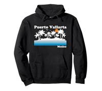 Puerto Vallarta México Vintage 80s Tropical Vacaciones Atardecer Sudadera con Capucha