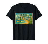 Puerto Vallarta México Vintage Travel Souvenir Art Graphic Camiseta