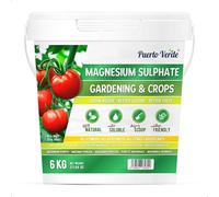 Puerto Verde Sulfato de Magnesio Natural 6 Kg. Mineral de Uso Universal. | Formato Granulado para Plantas y Cultivos. Crecimiento de Tomates, Cítricos y Flores. Soluble en Agua para Aplicación Foliar.