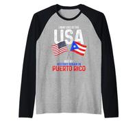 Puertorriqueño americano Mi historia comenzó en el orgullo de Puerto Rico Camiseta Manga Raglan
