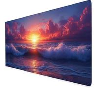 Puesta de Sol Alfombrilla ratón XXL, 700x400x3mm mar Alfombrilla Escritorio con Bordes Cosidos, Antideslizante E Impermeable Mouse Pad Aply a Oficina Y Hogar, Regalos Originales para Hombre A693